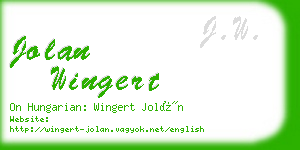 jolan wingert business card